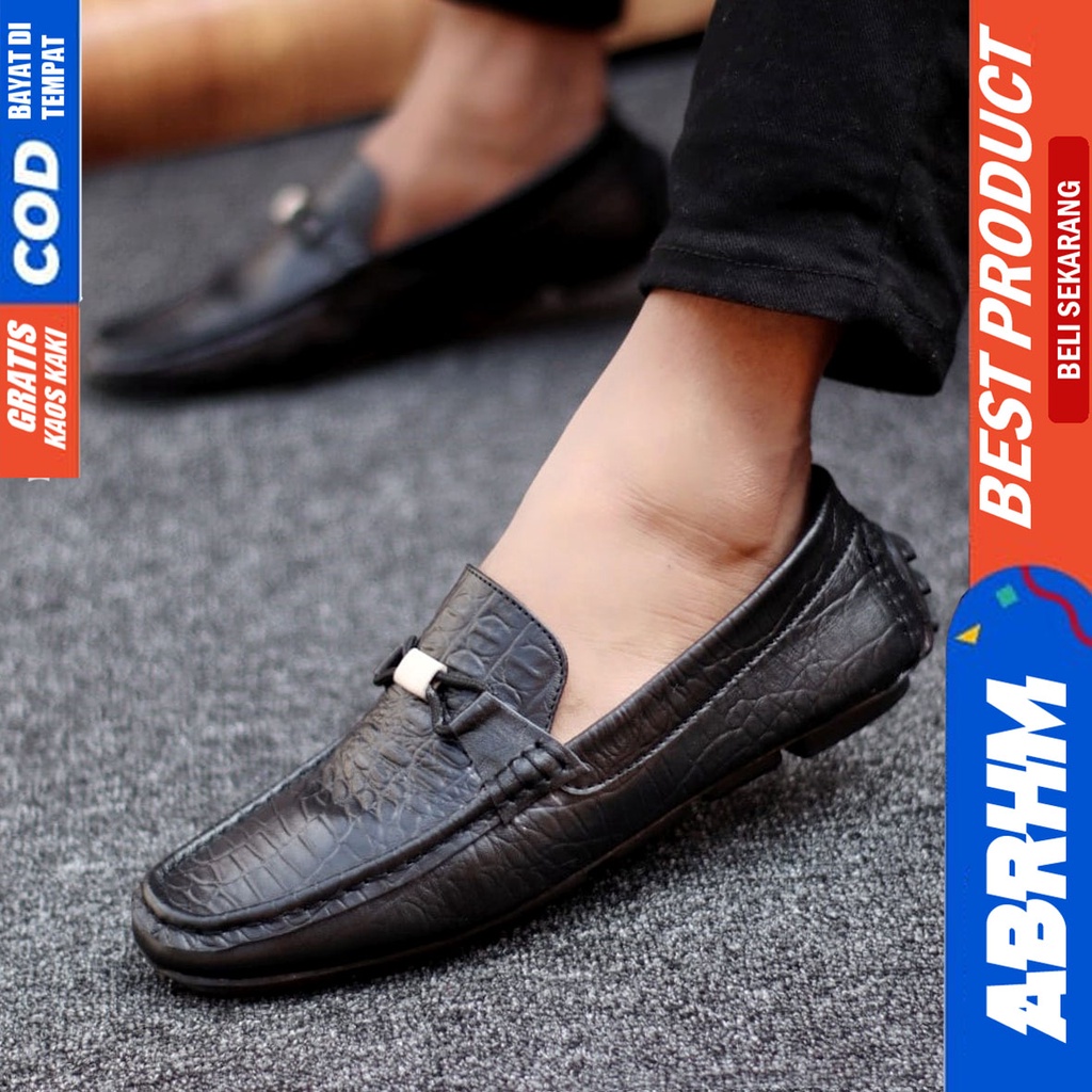 Abrhm Paris - Sepatu Formal Pria Pantofel Kulit Asli