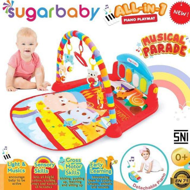 SUGARBABY Musical Play gym PIANO All in 1 | SugarBaby playgym piano bayi mainan piano | Playmat Alas-Piano Music Paradise