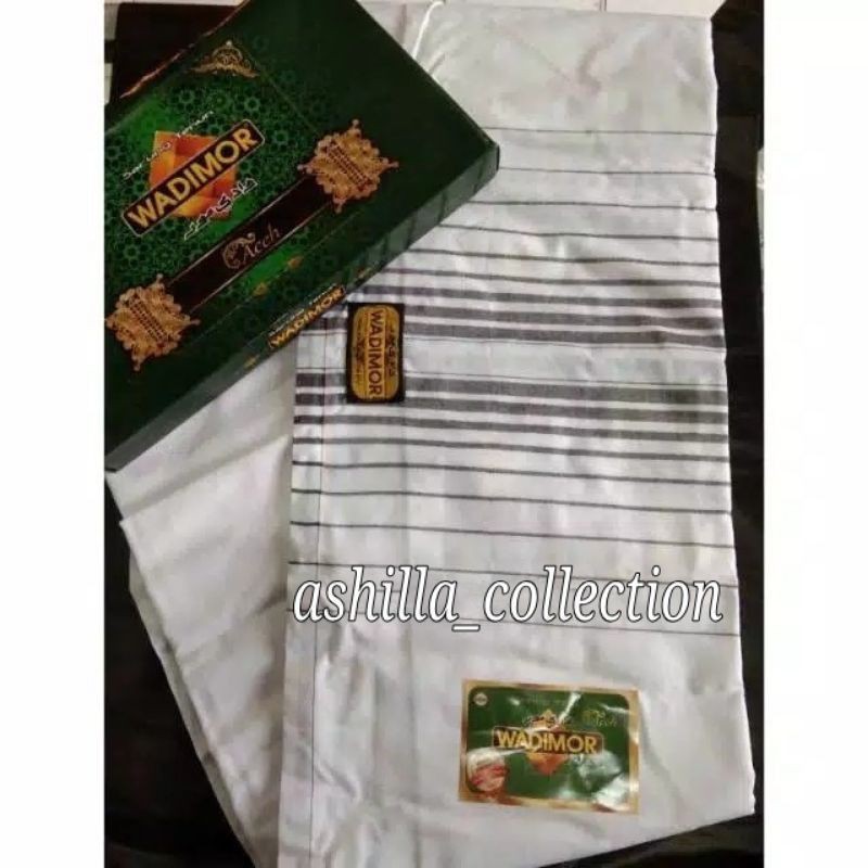 SARUNG WADIMOR PUTIH POLOS DAN PUTIH TUMPAL