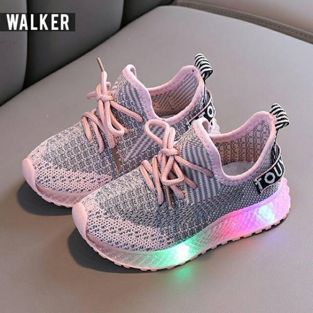 Sepatu Anak Laki Laki Perempuan LED Ligth Import- Sepatu Sekolah Anak M169