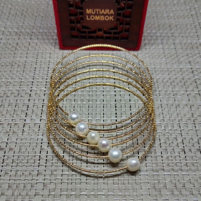 Gelang ronceng mutiara tawar / gelang mutiara tawar / gelang ronceng / gelang / gelang mutiara asli 