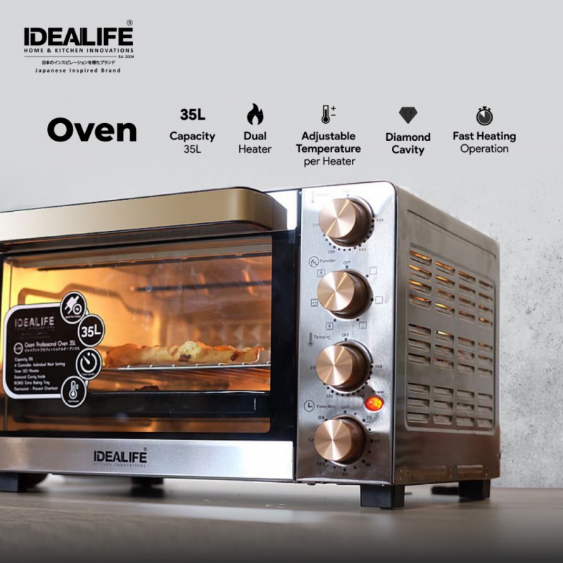 Oven Air Fryer Idealife IL 335 35 Liter Oven Pemanggang Rotiserrie IL-335 Air Fryer Idealife Oven Panggang IL335