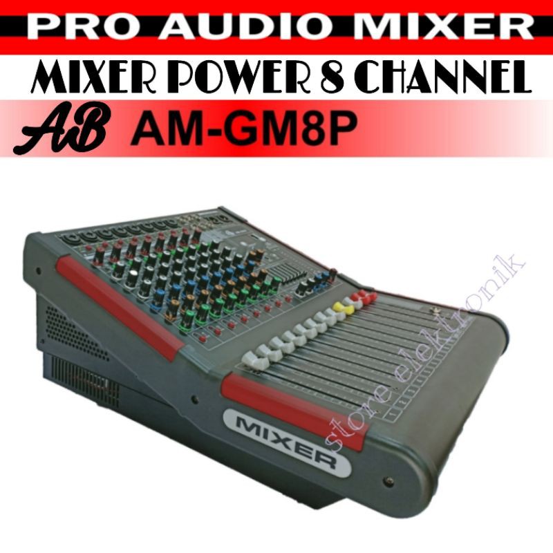 Power Mixer AB Am-Gm8P 8 Channel Pro Audio Mixer AB 8 Channel Original