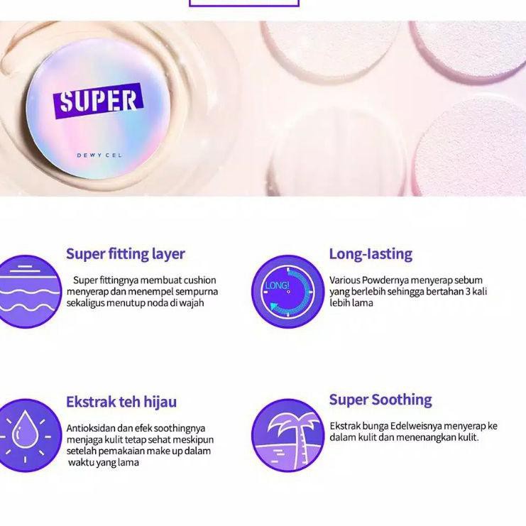 Terbaru READY STOCK Cushion DEWYCEL Super coverage foundation wajah MULUS GLOWING make up korea ORIG