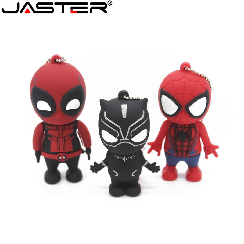 JASTER Marvel Comics Black Panther Spiderman  Deadpool  USB 2.0 Pen Drive minions Memory stick