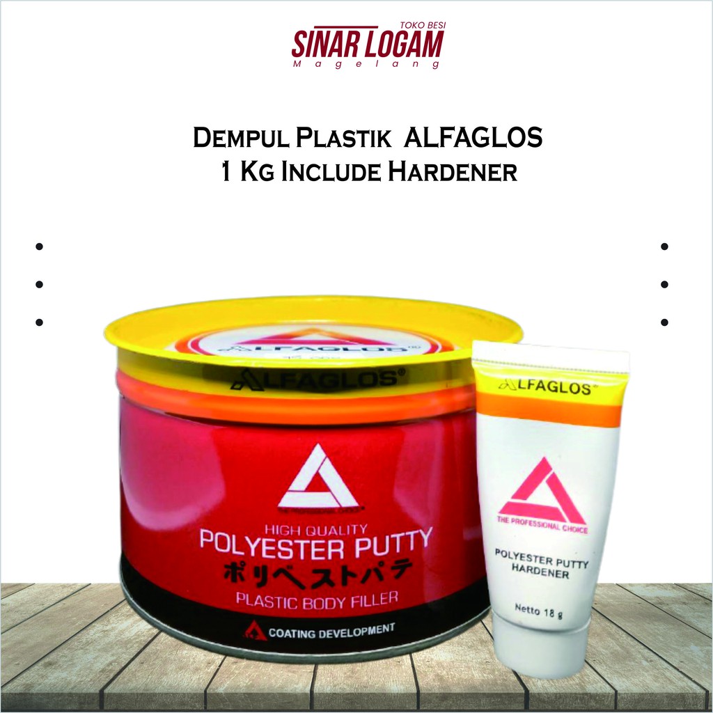 DEMPUL PLASTIK ALFAGLOS DEMPUL BESI MOTOR MOBIL 1 KG