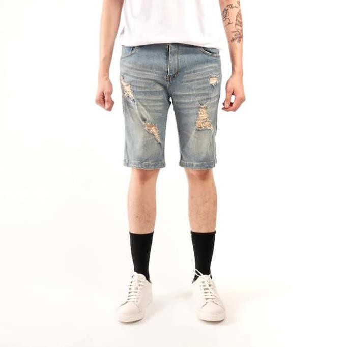 celana pendek pria denim / celana denim cowok / celana jeans pendek - 29