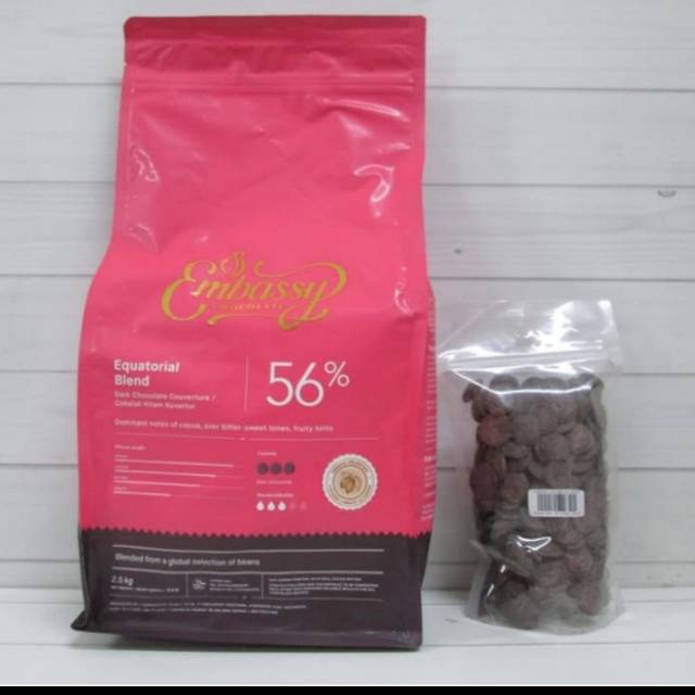 Coklat tulip koin easymelt dark 56% repack 250gr