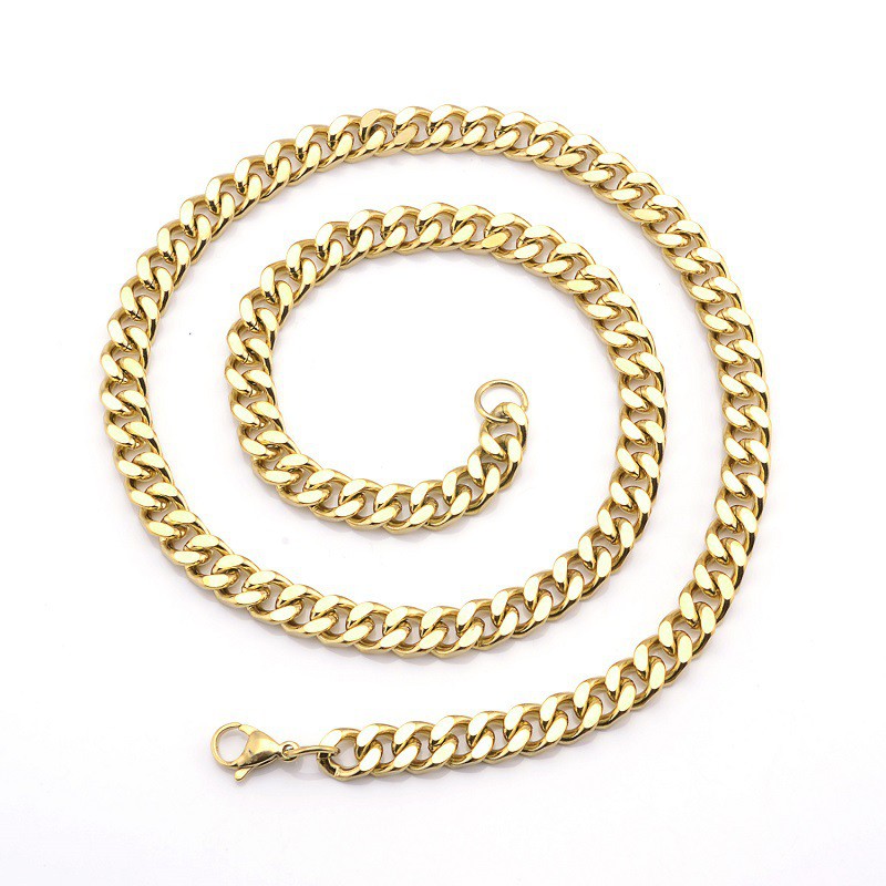 KALUNG RANTAI GEPENG EMAS / KALUNG TITANIUM PRIA DAN WANITA / KALUNG RANTAI MODEL TERBARU