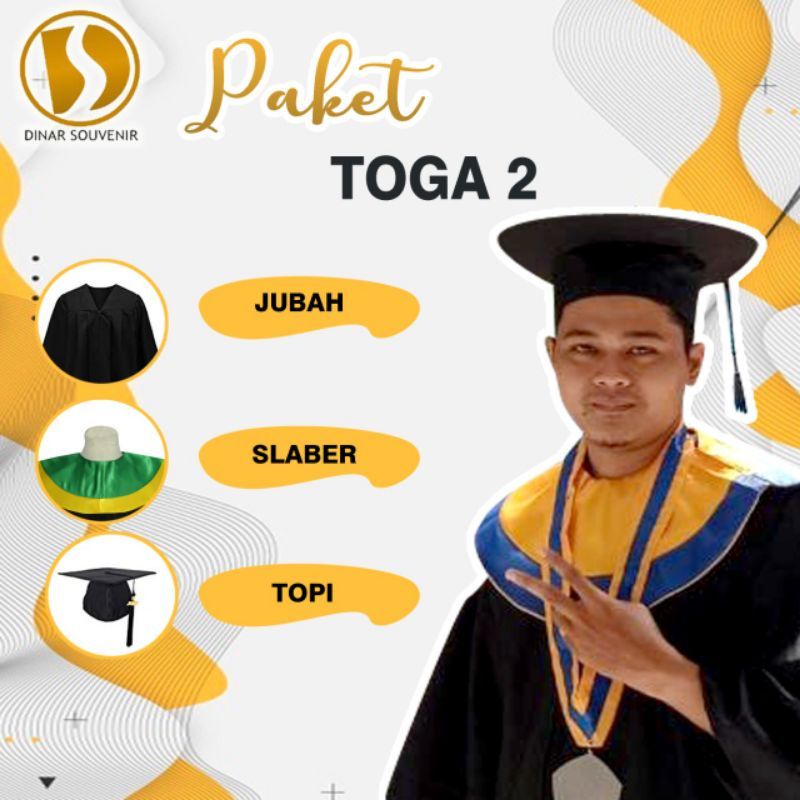BAJU TOGA WISUDA Set Lengkap Dengan Topi (UNP & UNJA S1)