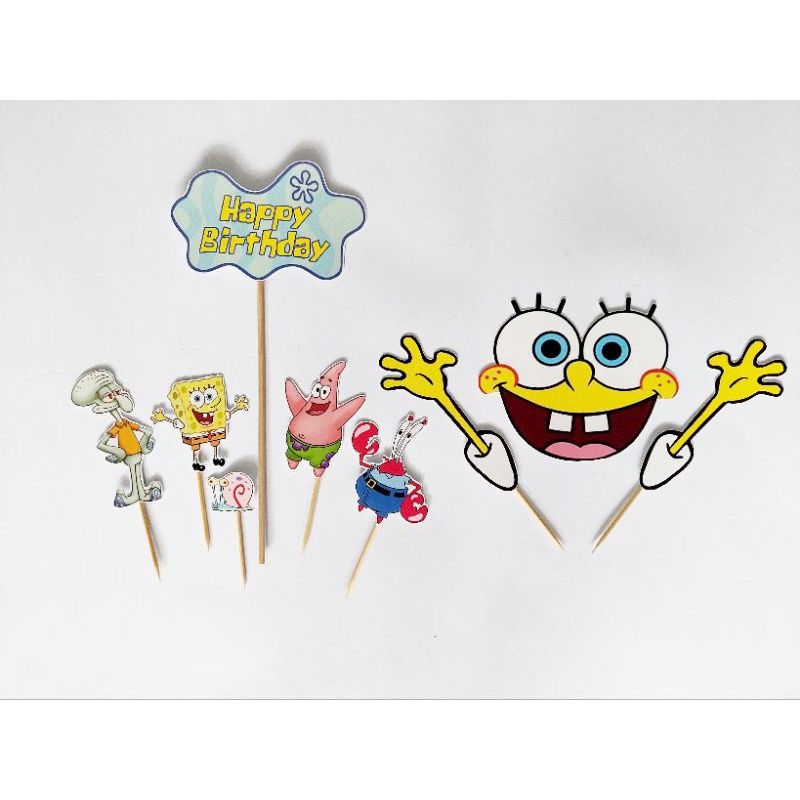 Jual Cake Topper Spongebob / Cake Topper Karakter / Cake Topper