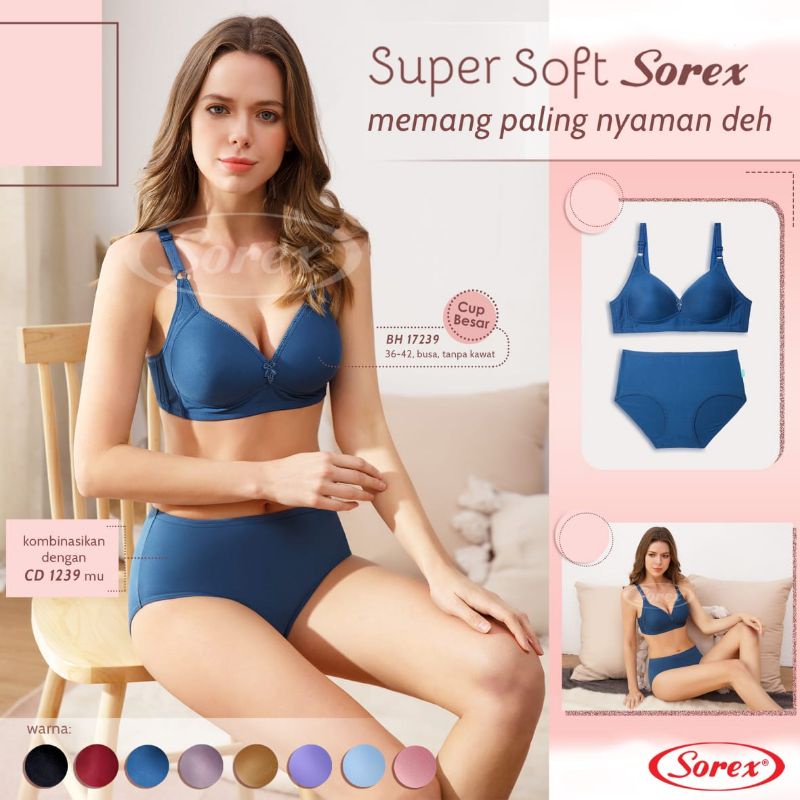 Sorex bra 17239 tanpa kawat  super soft (36-42)cup C