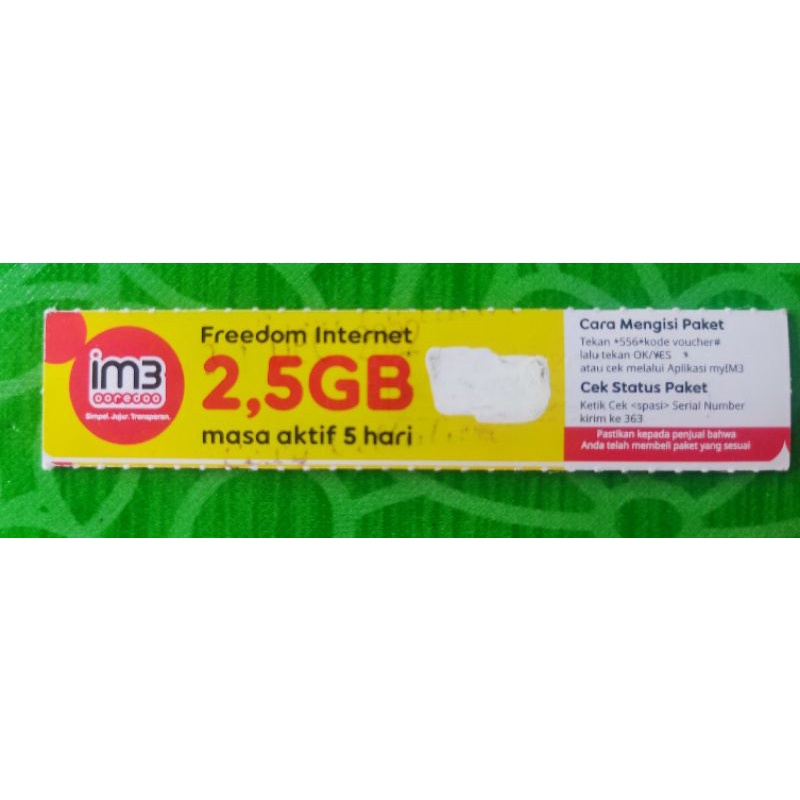 Voucher IM3 (2,5GB/5Hari)