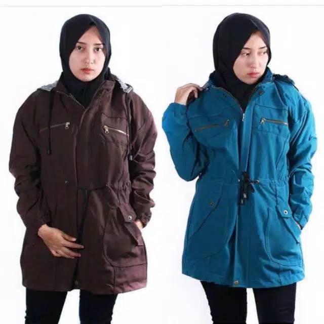 JAKET PARKA WANITA KANVAS | JAKET PARKA CEWEK WANITA MARUN WAME