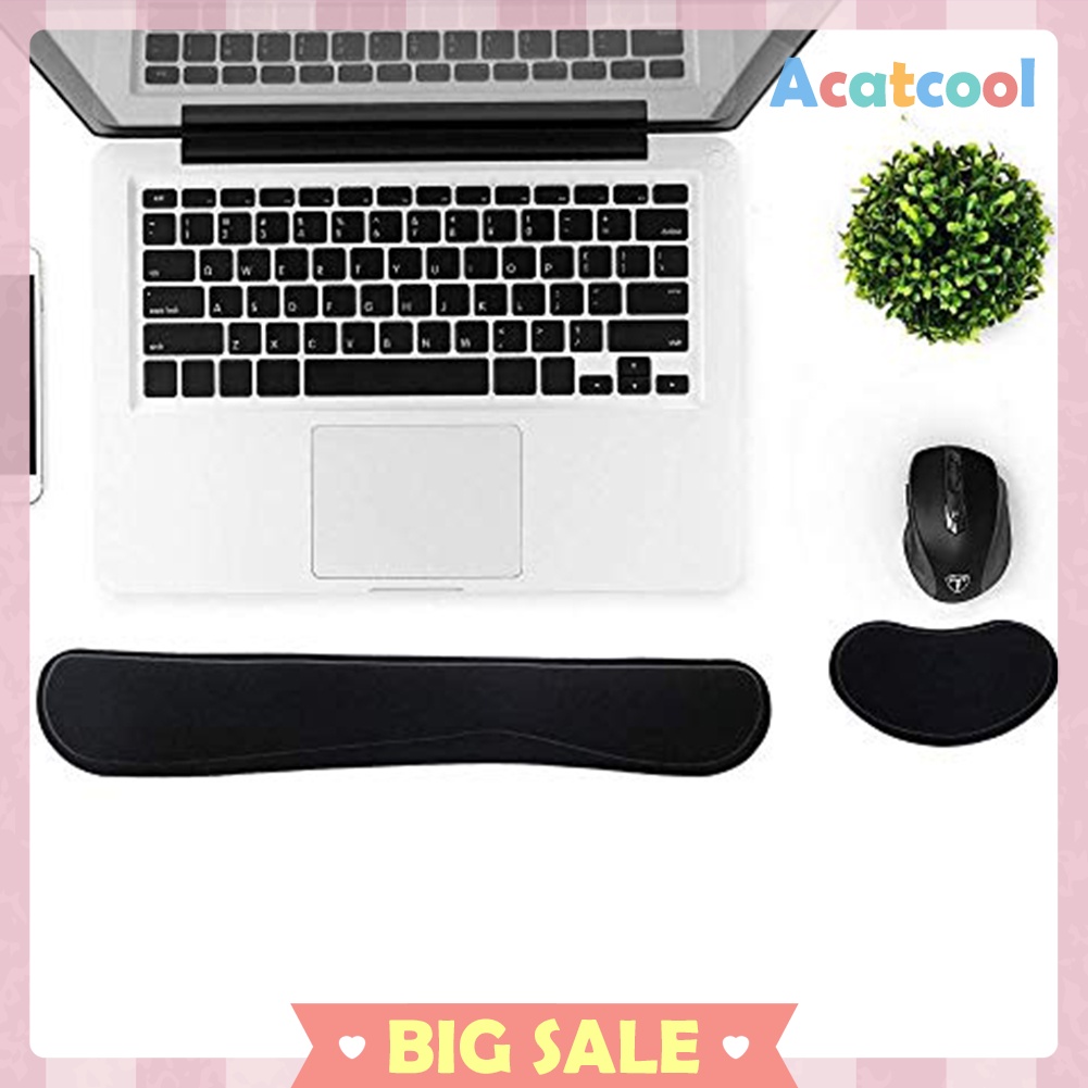 Memory Foam Keyboard Mouse Pad Set Anti-slip Ergonomic Wrist Care Cushion