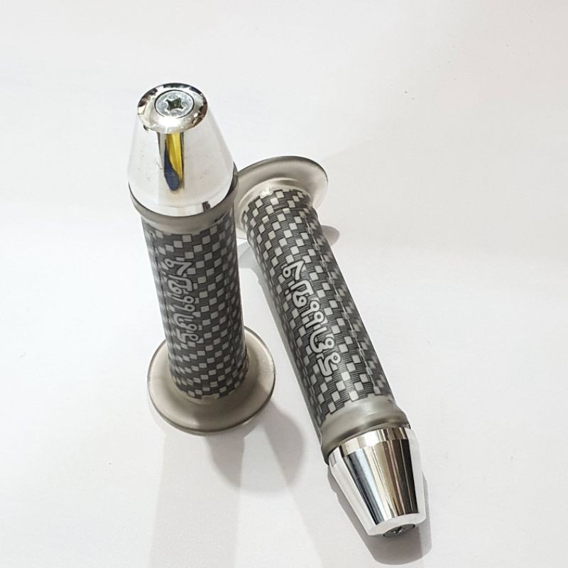 HANDGRIP HANDFAT GRIP CARBON + JALU STANG CROME BISA UNTUK SEMUA MOTOR