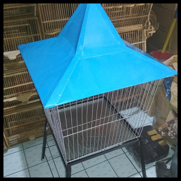 kandang burung beo besi atap kerucut ukuran besar