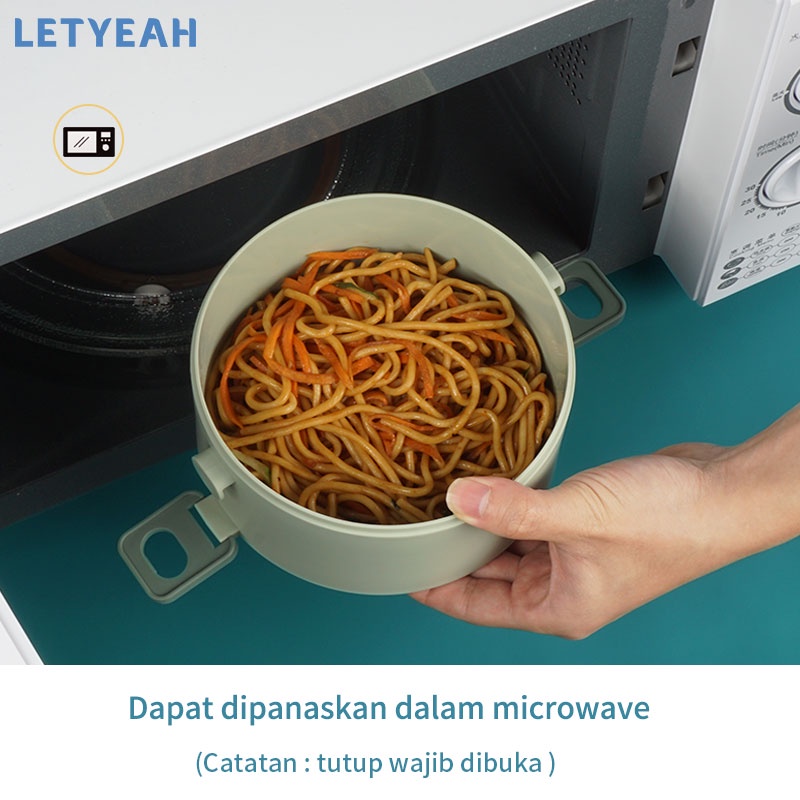 letyeah Kotak makan 2 susun 1600ML/lunch box double-layer anti tumpah portabel