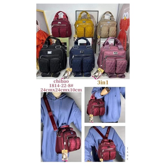 Tas Chibao Multifungsi 1814-22 Bahan Kanvas. Tas Ransel Wanita Tas Chibao ORI Chibao Multifungsi Import BEST SELLER.!!!