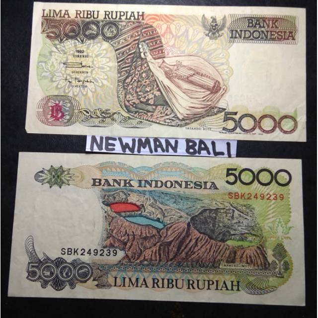 Jual 4 Uang Kertas Kuno Indonesia Asli 5000 Rupiah Sasando Rote Danau