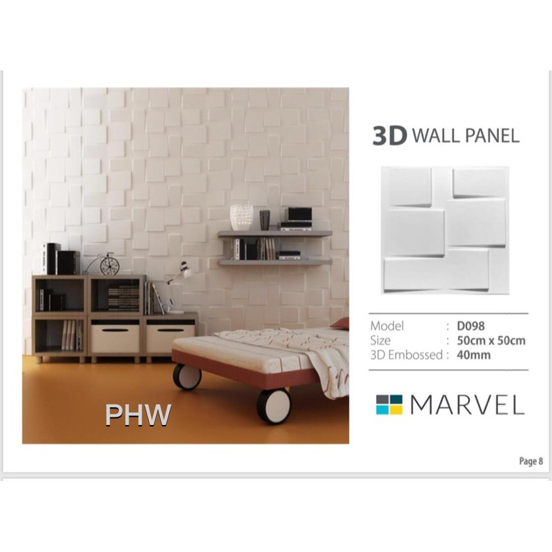 3D Wall Panel Dinding PVC Marvel