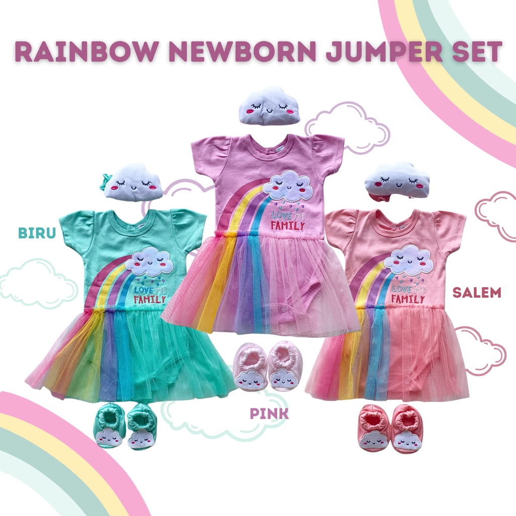 GROSIR rainbow newborn jumper set