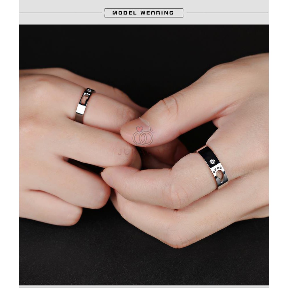 [HIGH QUALITY] Cincin Couple BUCIN R60 Titanium Ukir Nama + Box Cincin Beludru + BONUS Gelang Couple