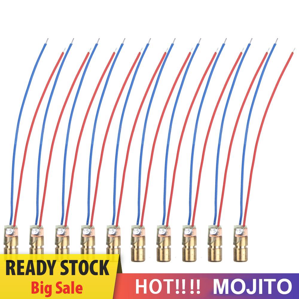 MOJITO 10pcs Mini 650nm 6mm 5V 5mW Laser Dot Diode Module Head WL Red