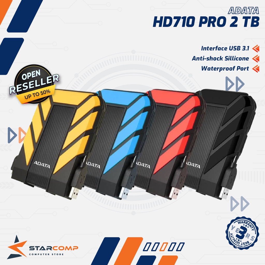 ADATA HD710 Pro Harddisk Eksternal 2TB 2.5" USB3.1 HDD 2TB