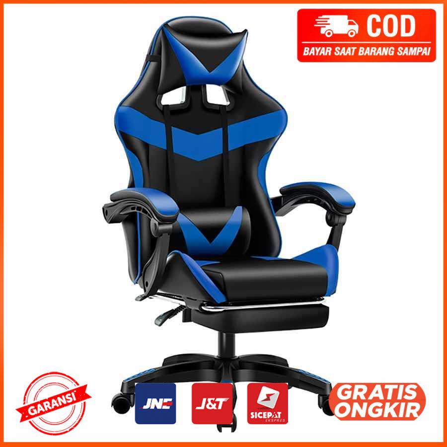 Kursi Gaming Ergonomic Chair Lumbar Support with Footrest CH808