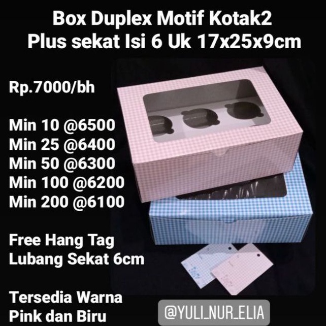 

Box Duplex Motif Kotak Kotak 17x25x9cm Plus sekat Isi 6