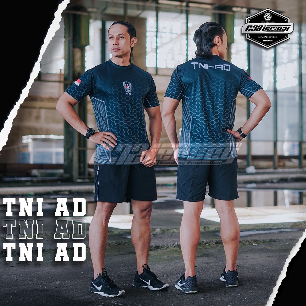 KAOS JERSEY TNI AD HITAM FULLPRINT