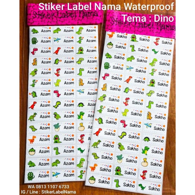 

DINO ~ STIKER LABEL NAMA WATERPROOF / LABEL NAMA / STIKER NAMA / STIKER LABEL / STIKER NAMA TAHAN AIR