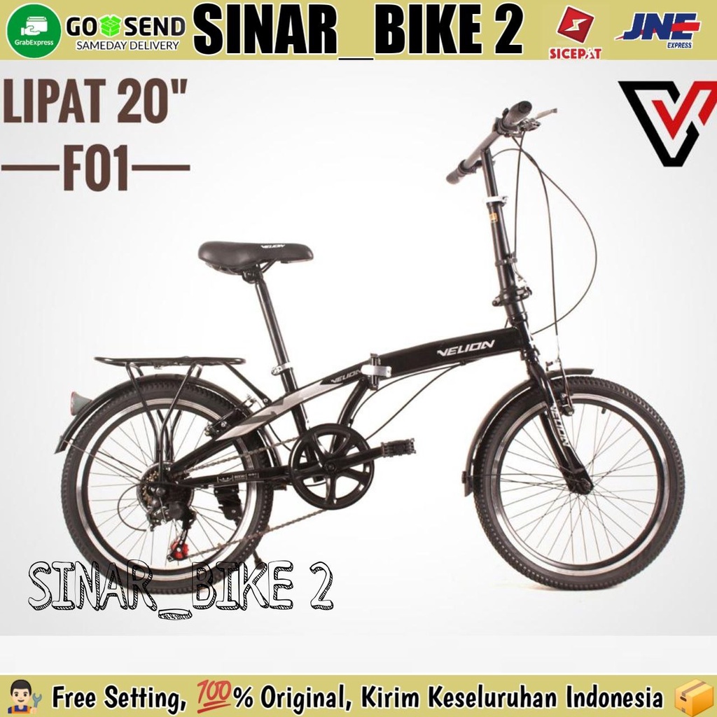 Sepeda Lipat 20 Inch VELION F01 Boncengan 7 Speed Extra Bonus