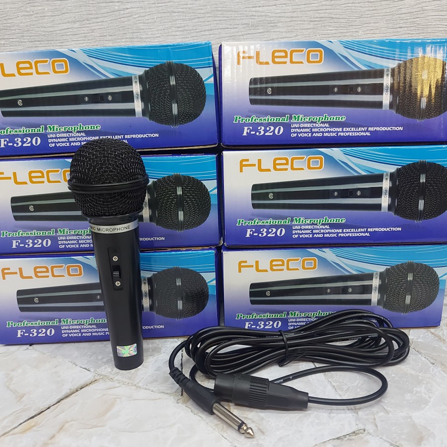 Microphone Kabel Fleco F-320 Mic Kabel Fleco 320 - Mic Karaoke Suara Halus Dan Lembut