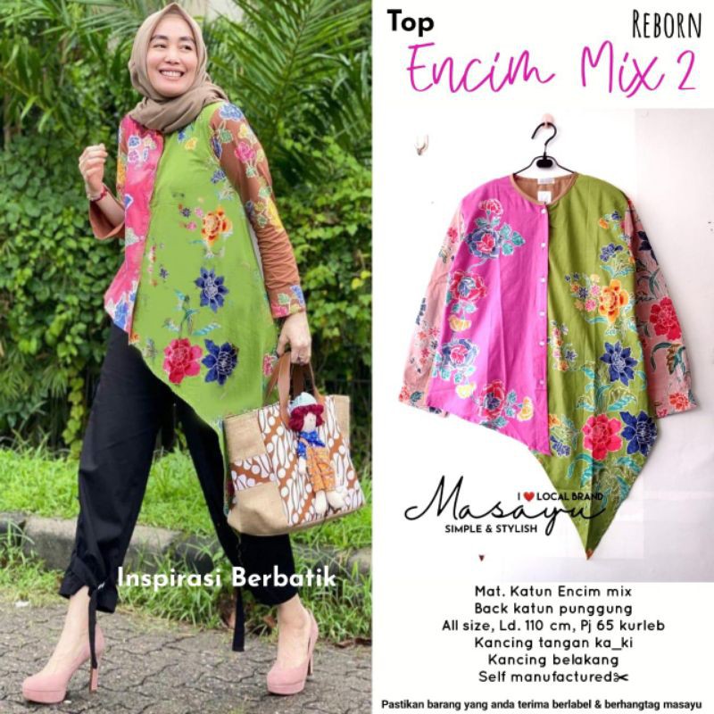 Atasan Batik Kerja Encim mix by Batik Masayu