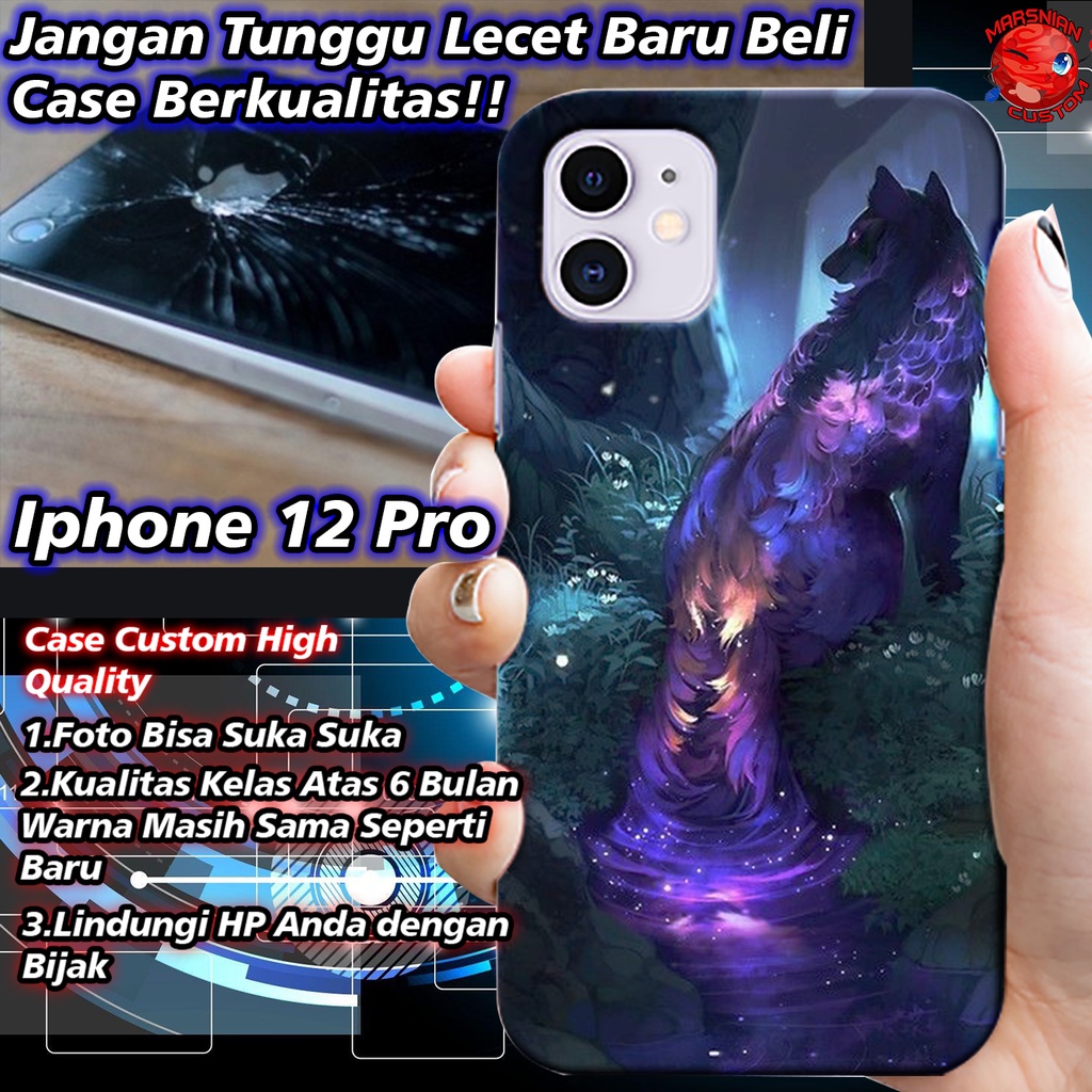 Case Custom Iphone 12 Pro Kualitas High Grade Gambar Sendiri / Banyak Pilihan Bahan / Luxury Glass C
