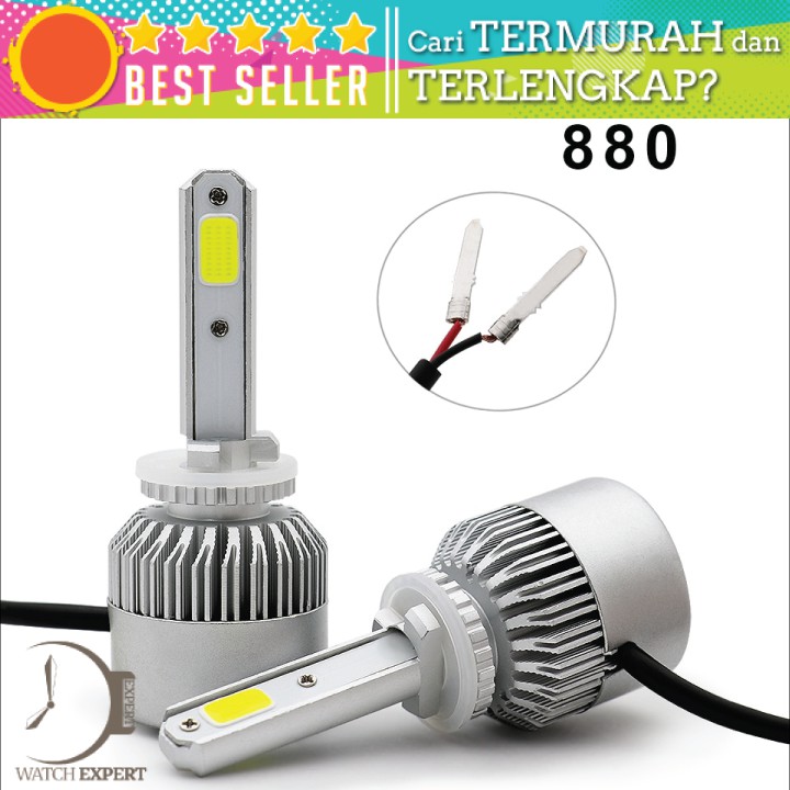 COD Lampu Mobil LED COB Headlight 8000LM 880/881/H27 S2 Chip 2 PCS