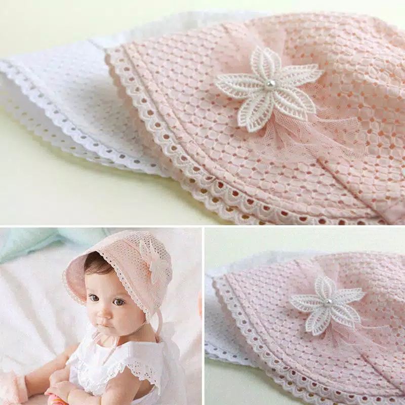 READY BANDUNG Topi Renda baby, topi baby Noni Bayi Perempuan Bonnet Hat