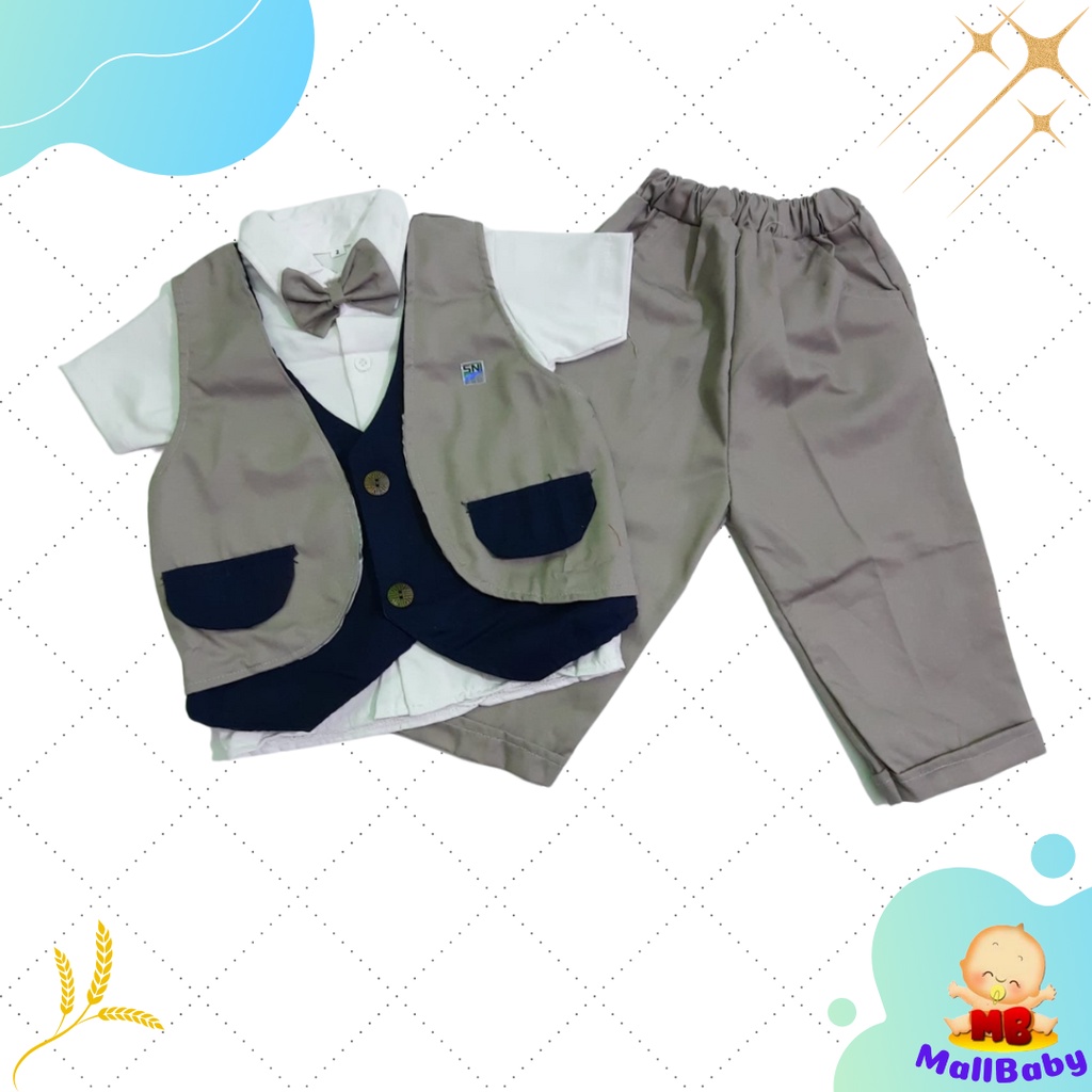 Baju Anak Bayi Laki Laki 6 12 Bulan Setelan Tuxedo Bayi 1 2 Tahun Set Dasi Celana Panjang
