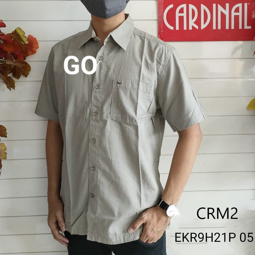 gof CRM CARDINAL KEMEJA CASUAL POLOS Pakaian Atasan Reguler Hem Original Lengan Pendek