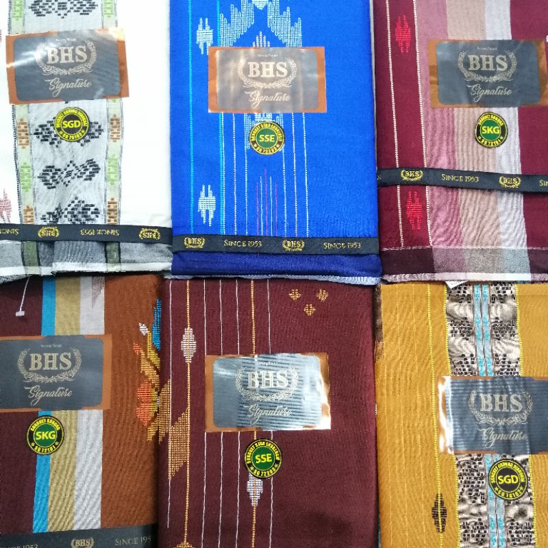 Sarung Tenun BHS Signature Gold Sutra 50% Mercerized SGD SSE SKG SIM