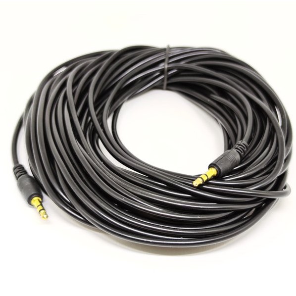 Cable aux jack 3.5mm male-male gold plated stereo 10m - Kabel audio 3.5 m-m 10 meter