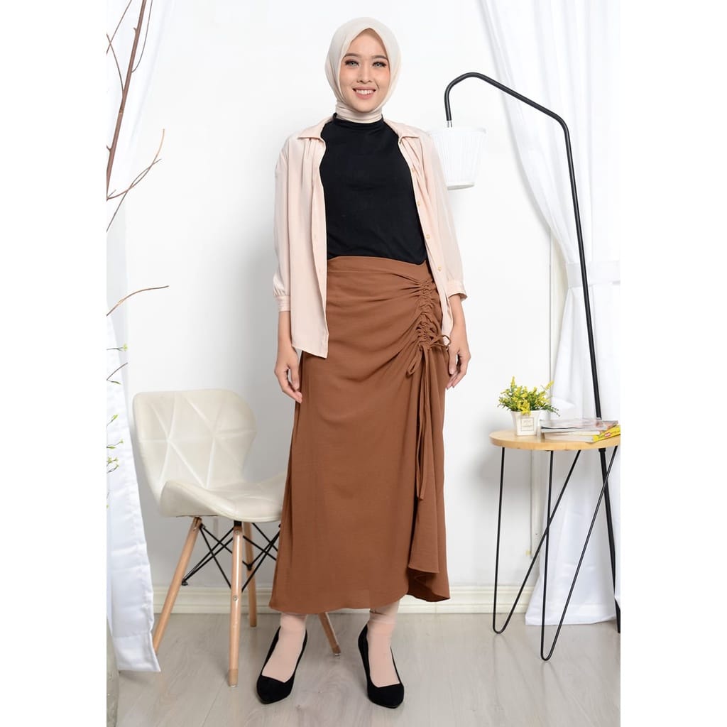 ROK SERUT CRINKLE/SKIRT CRINKLE/ROK TALI SERUT BAHAN CRINKLE PREMIUM