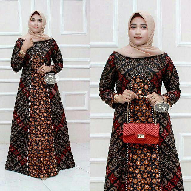 [ Gamis Jumbo ] Terbaru Gamisbatik Sekar Wangi Big Size Ld 120cm Batiksolo Batikmodern Fashionmuslim