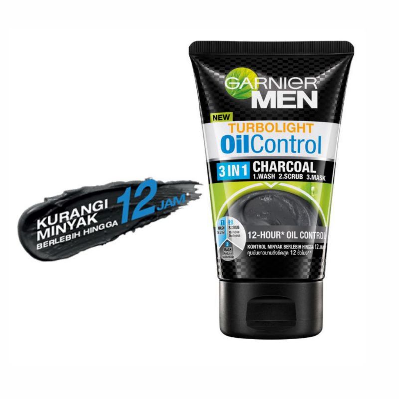 GARNIER MEN TurboLight OilControl 3 IN 1 Charcoal