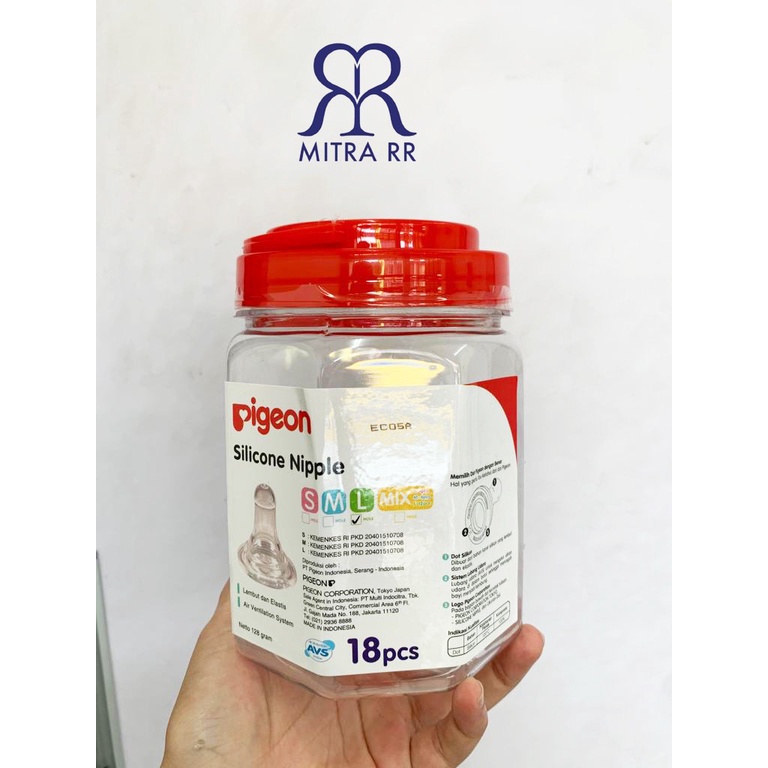 Dot Pigeon Sillicone Nipple Size S,M,L / Dot Silicone Pigeon Slim Neck Regular-Toples Kosong Pigeon
