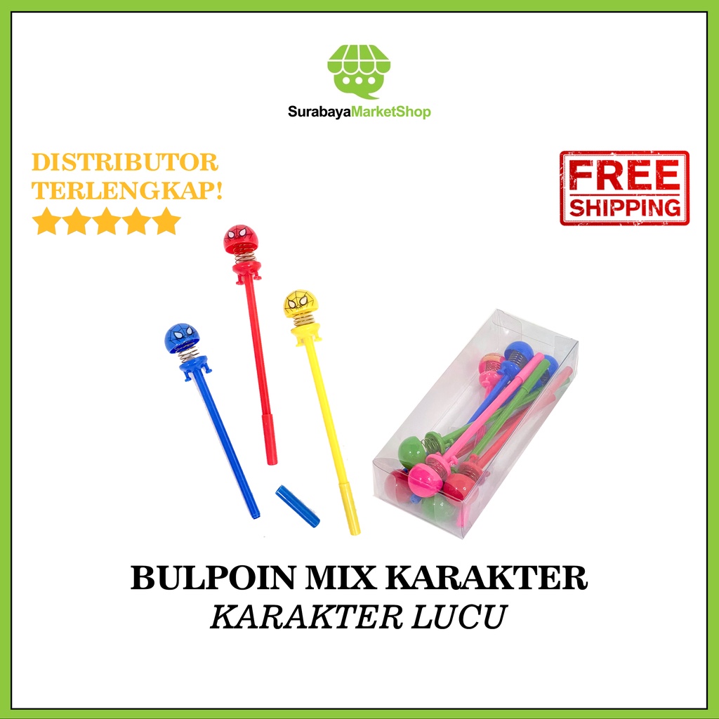 Pulpen Pir Mix Karakter (1pack) - Ballpoint Bolpoin Gel Pir Fancy Lucu