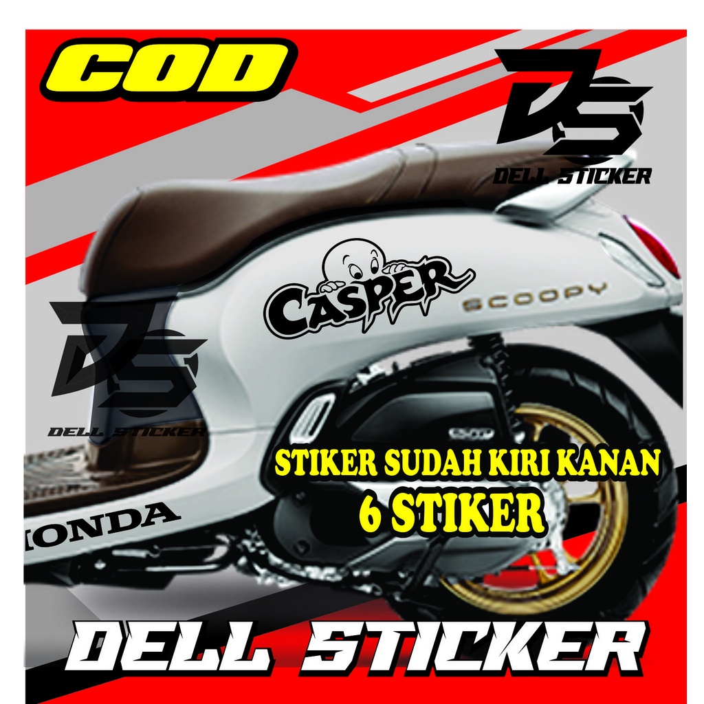 STICKER SCOOPY STRIPING CASPER CUTTING STICKER KARTUN STICKER SCOOPY SIMPLE / stiker motor scoopy / 