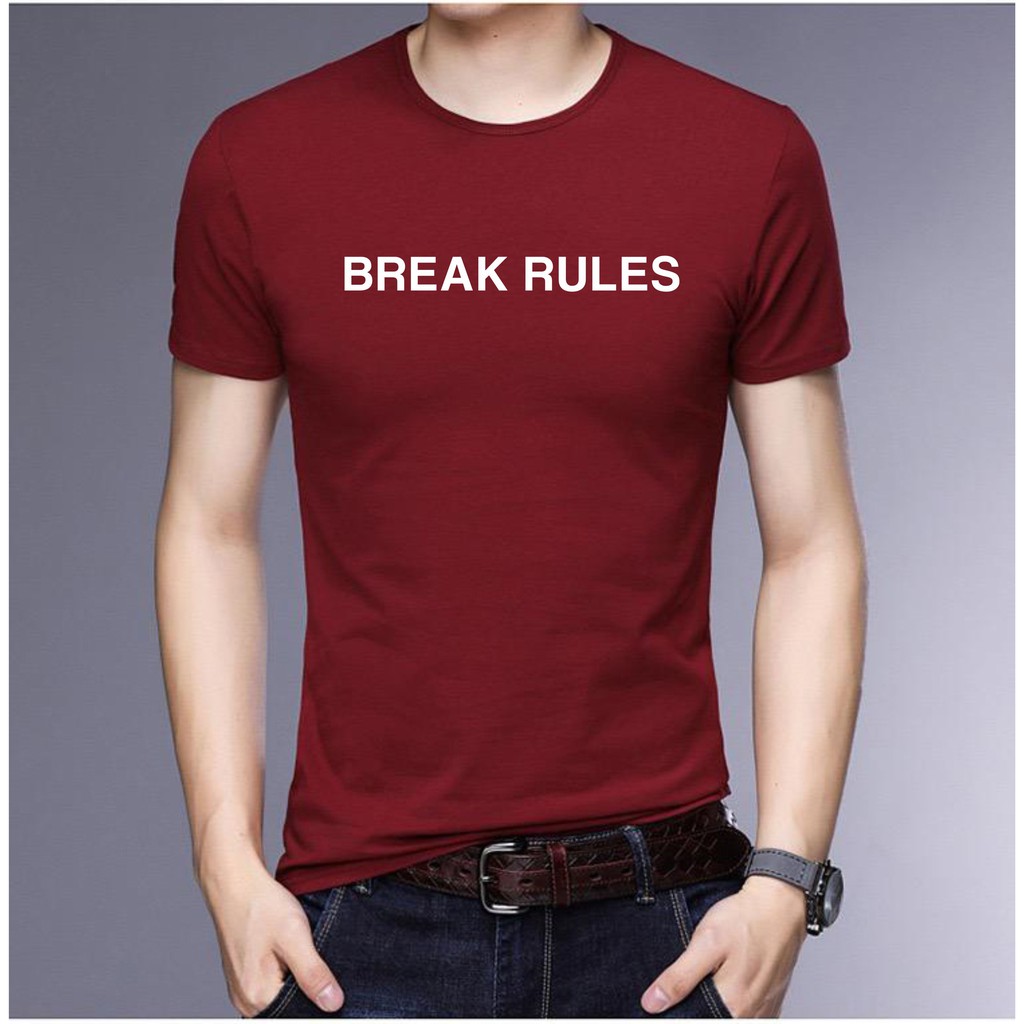 BS//TERLARIS//BAJU KAOS BREAK RULES TANGAN PENDEK PRIA DAN WANITA//GOOD QUALITY